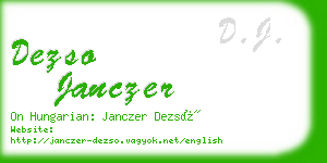 dezso janczer business card